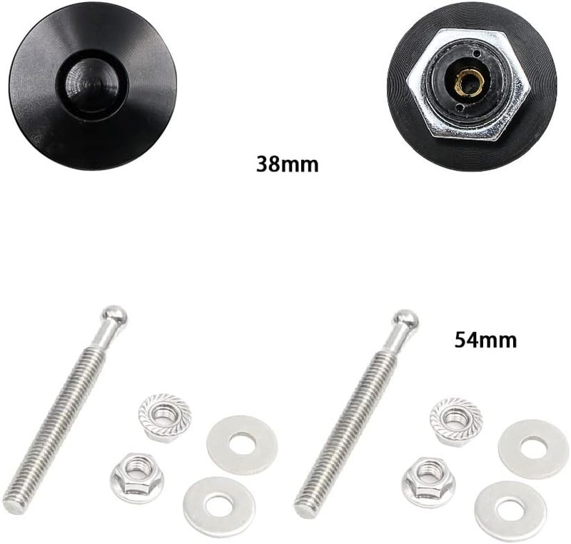 ANJOSHI 2Pack Quick Release Latch Lock Clip Push Button Bonnet Kit 1.5in/38mm Diameter Universal Aluminum Alloy Quick Latch Lock for Bumper License Plate Hood or Various DIY(2Pack Plus) - Image 2